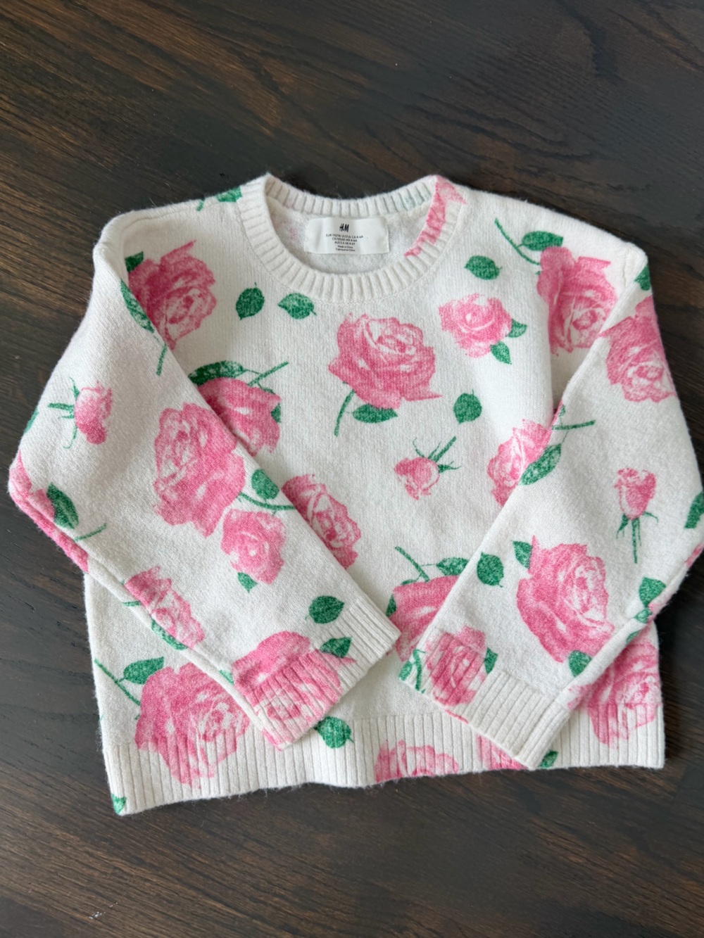 H&M rose print sweater